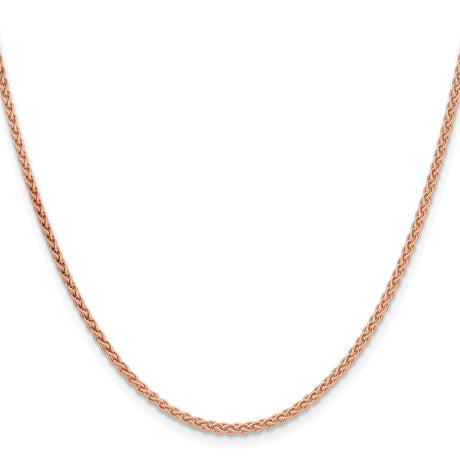 14K Rose Gold 2.1 mm Polished Chain Necklace, Solid