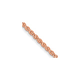 14K Rose Gold 2.1 mm Polished Chain Necklace, Solid detail view