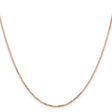 14K Rose Gold 0.95 mm Box Chain Necklace, Polished