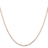 14K Rose Gold 0.95 mm Box Chain Necklace, Polished
