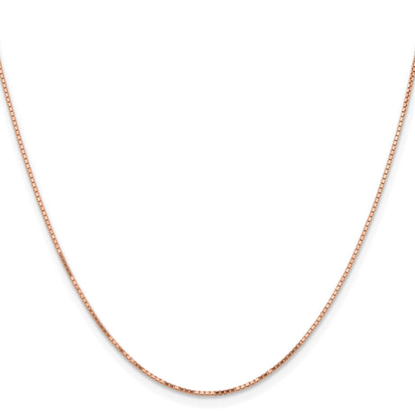 14K Rose Gold 0.95 mm Box Chain Necklace, Polished