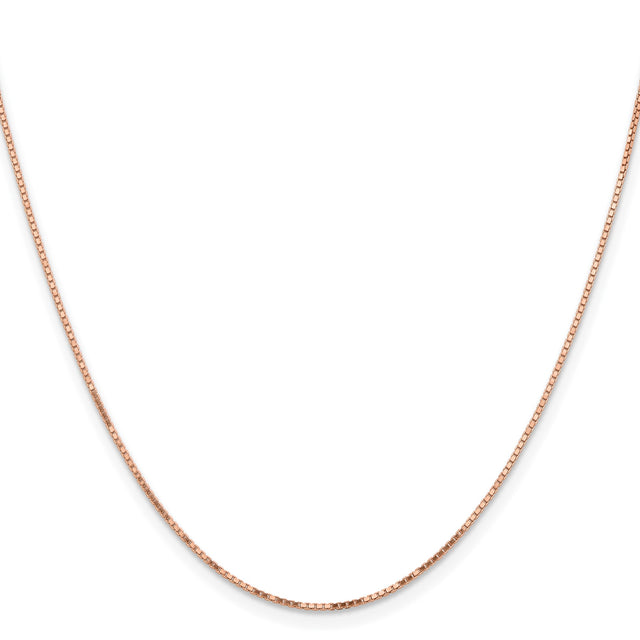 14K Rose Gold 0.95 mm Box Chain Necklace, Polished