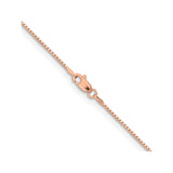14K Rose Gold 0.95 mm Box Chain Necklace, Polished alternate angle