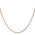 14K Rose Gold 1.25 mm Polished Chain Necklace, Solid