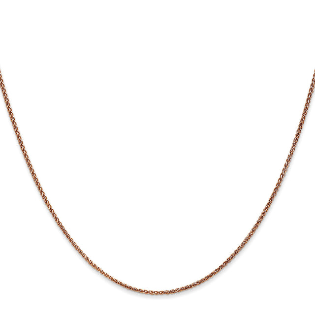 14K Rose Gold 1.25 mm Polished Chain Necklace, Solid