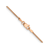 14K Rose Gold 1.25 mm Polished Chain Necklace, Solid alternate angle