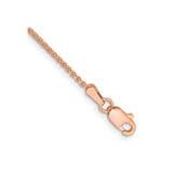 14K Rose Gold 1.25 mm Polished Chain Bracelet, Solid