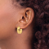 14k Yellow Gold Hoop Earrings, Classic Round Design with Hinged Back, Polished Finish