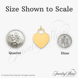 14k Yellow Gold Heart Lock Pendant, Engravable Symbolic Charm for Women
