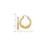 14k Yellow Gold Hoop Earrings with Ram Head Ends, Aries Symbol Zodiac Jewelry for Women