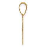 14k Yellow Gold Number 3 Pendant Charm, Polished Finish with Raised Edges, Unisex Jewelry