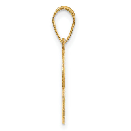 14k Yellow Gold Number 3 Pendant Charm, Polished Finish with Raised Edges, Unisex Jewelry