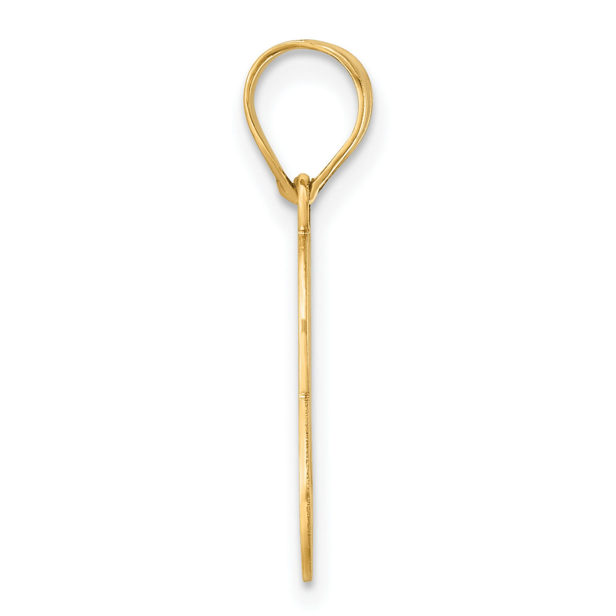 14k Yellow Gold Script Initial S Pendant with Raised Border Detail