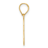 14k Yellow Gold Script Initial S Pendant with Raised Border Detail