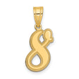 14k Yellow Gold Script Initial S Pendant with Raised Border Detail