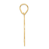 Brushed Border Script Number 12 Charm Pendant in Real 14k Yellow Gold