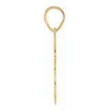 Brushed Border Script Number 15 Charm Pendant in Real 14k Yellow Gold