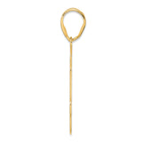 Brushed Border Script Number 24 Charm Pendant in Real 14k Yellow Gold