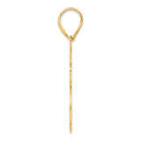 Brushed Border Script Number 25 Charm Pendant in Real 14k Yellow Gold