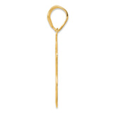 Brushed Border Script Number 26 Charm Pendant in Real 14k Yellow Gold