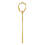 Brushed Border Script Number 27 Charm Pendant in Real 14k Yellow Gold