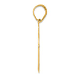 Brushed Border Script Number 29 Charm Pendant in Real 14k Yellow Gold