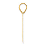 Brushed Border Script Number 44 Charm Pendant in Real 14k Yellow Gold