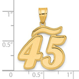 14k Yellow Gold Number 45 Pendant with Polished Finish and Underline Accent