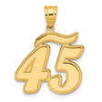 14k Yellow Gold Number 45 Pendant with Polished Finish and Underline Accent