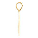 Brushed Border Script Number 46 Charm Pendant in Real 14k Yellow Gold