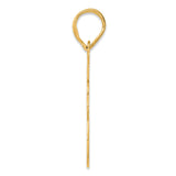Brushed Border Script Number 48 Charm Pendant in Real 14k Yellow Gold
