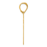 Brushed Border Script Number 51 Charm Pendant in Real 14k Yellow Gold