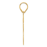 Brushed Border Script Number 56 Charm Pendant in Real 14k Yellow Gold