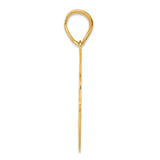 Brushed Border Script Number 60 Charm Pendant in Real 14k Yellow Gold