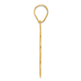 Brushed Border Script Number 62 Charm Pendant in Real 14k Yellow Gold