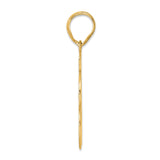 Brushed Border Script Number 63 Charm Pendant in Real 14k Yellow Gold