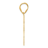 Brushed Border Script Number 65 Charm Pendant in Real 14k Yellow Gold