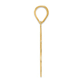 Brushed Border Script Number 66 Charm Pendant in Real 14k Yellow Gold