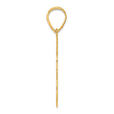 Brushed Border Script Number 68 Charm Pendant in Real 14k Yellow Gold