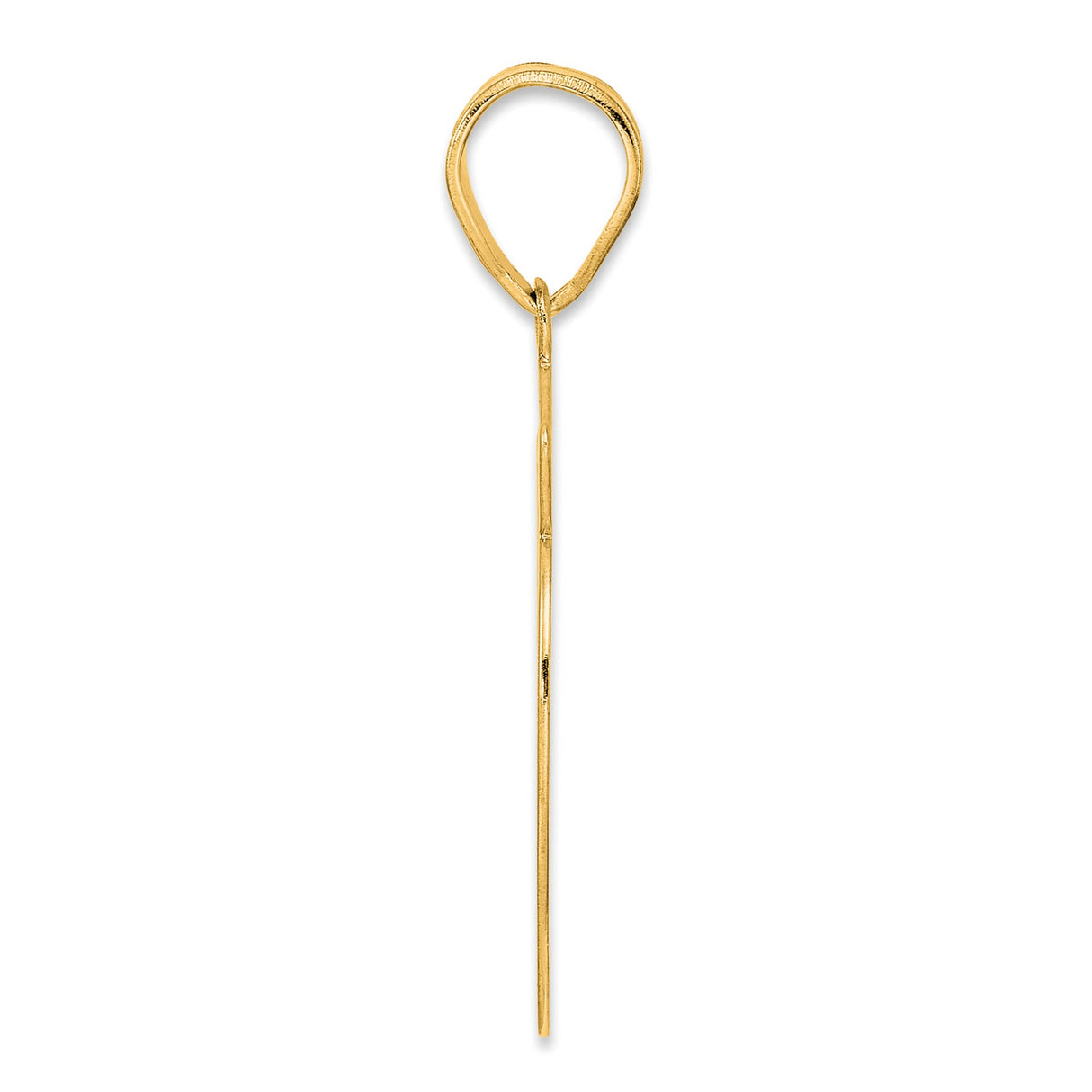 Brushed Border Script Number 69 Charm Pendant in Real 14k Yellow Gold