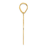 Brushed Border Script Number 69 Charm Pendant in Real 14k Yellow Gold