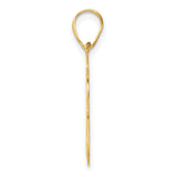 Brushed Border Script Number 80 Charm Pendant in Real 14k Yellow Gold