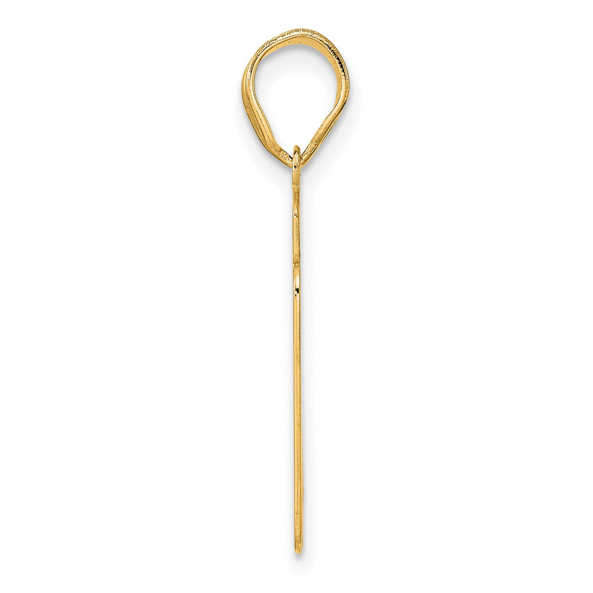 Brushed Border Script Number 81 Charm Pendant in Real 14k Yellow Gold