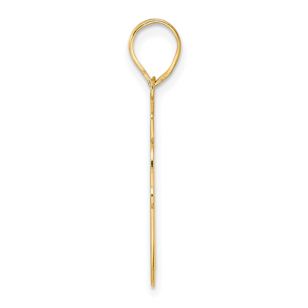 Brushed Border Script Number 90 Charm Pendant in Real 14k Yellow Gold