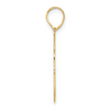 Brushed Border Script Number 90 Charm Pendant in Real 14k Yellow Gold