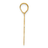 Brushed Border Script Number 93 Charm Pendant in Real 14k Yellow Gold