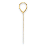 Brushed Border Script Number 95 Charm Pendant in Real 14k Yellow Gold