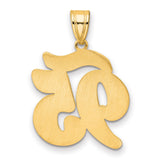 Brushed Border Script Number 95 Charm Pendant in Real 14k Yellow Gold
