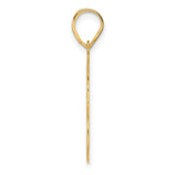 Brushed Border Script Number 98 Charm Pendant in Real 14k Yellow Gold