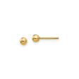 14k Yellow Gold Ball Stud Earrings, Polished Sphere Design, Minimalist Unisex Style